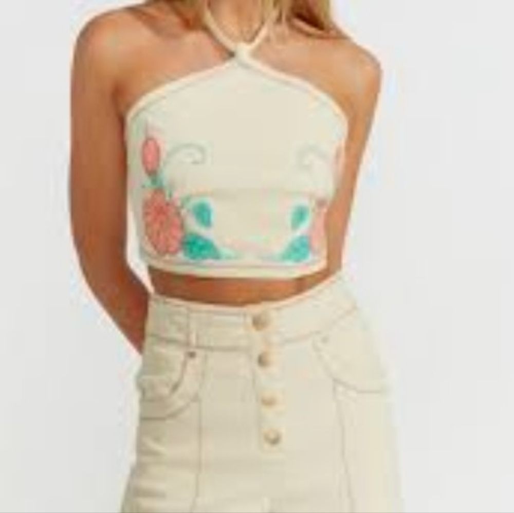alice McCall Tanika Halter Canvas Top